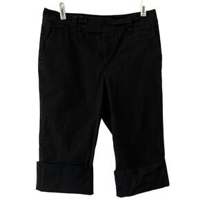 Gloria Vanderbilt Woman Size 10 Black Capri Pants Cropped Casual Y2K Vibe